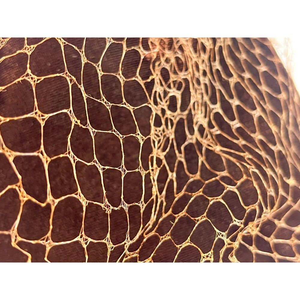 Vintage Women's Fascinator Brown Velour Hat Net - Picture 6 of 7